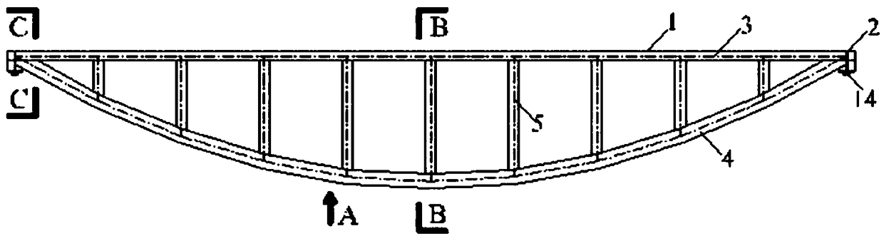 Bowstring-truss-type plane gate