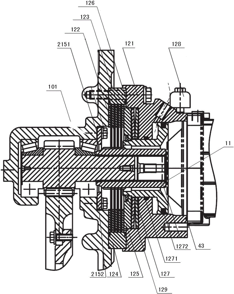 Final transmission structure and bulldozer