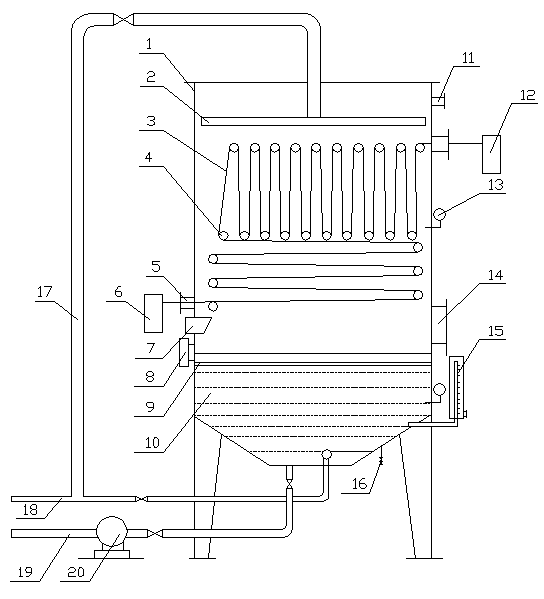 Method for producing bacterial cellulose by liquid spraying fermentation tower filled with non-woven fabric