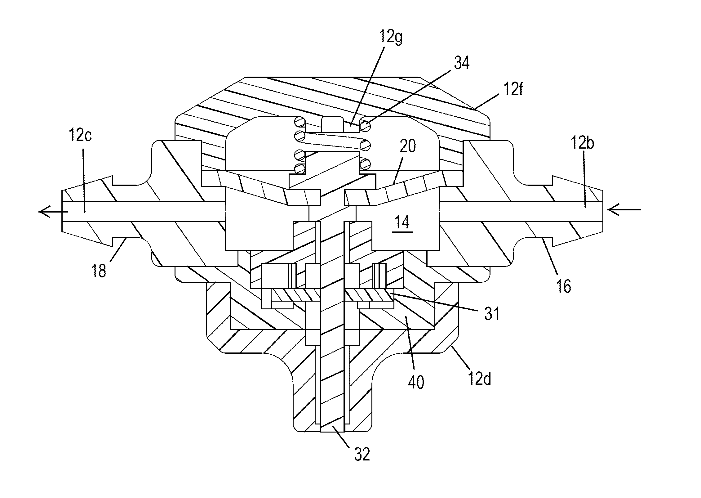 Low flow emitter with exit port closure mechanism for subsurface irrigation