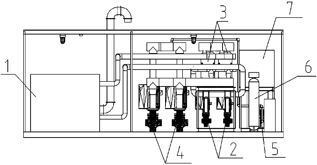 Integrated type low-nitrogen efficient fuel gas heating station