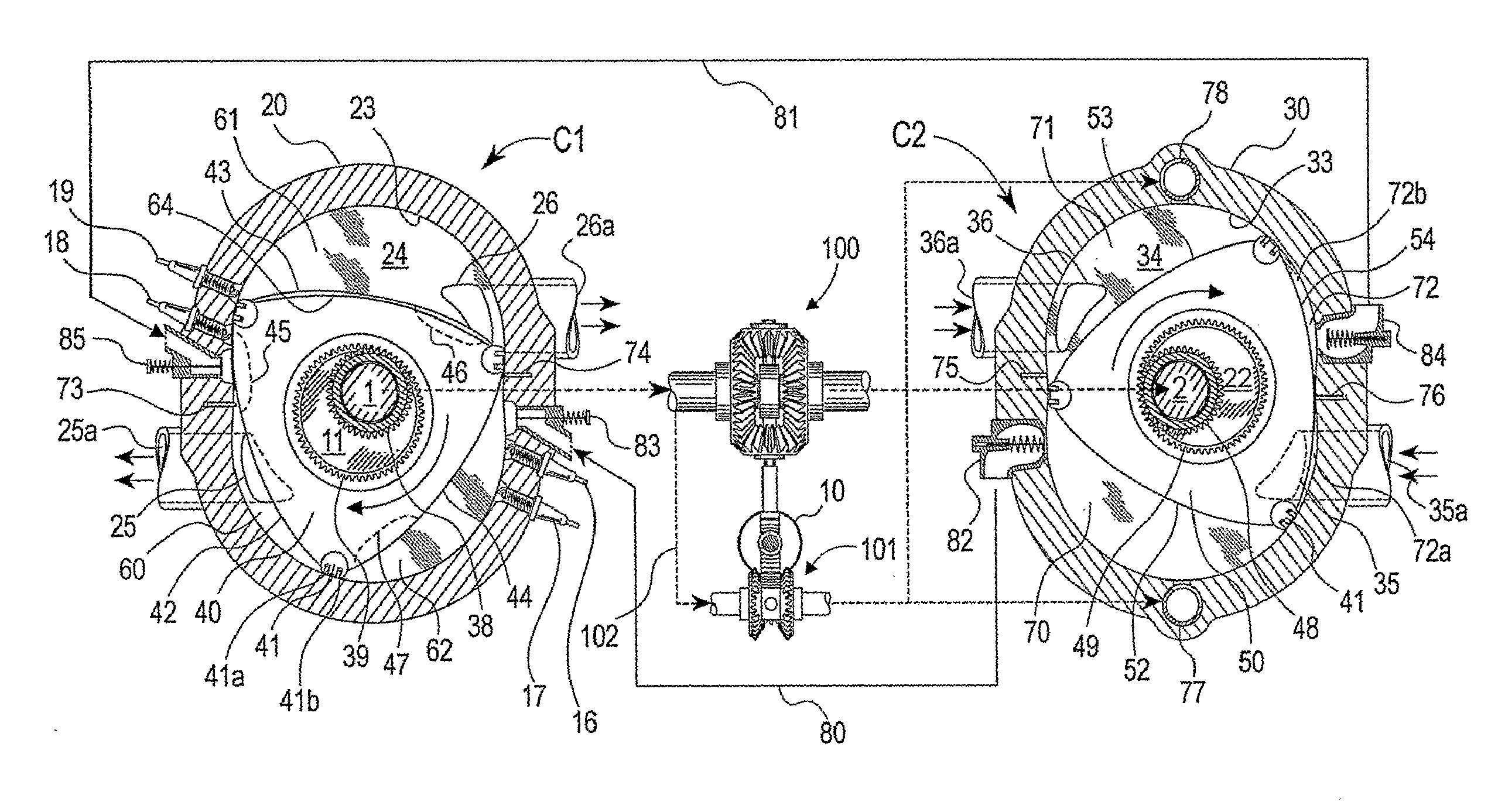Split Cycle Variable Capacity Rotary Spark Ignition Engine
