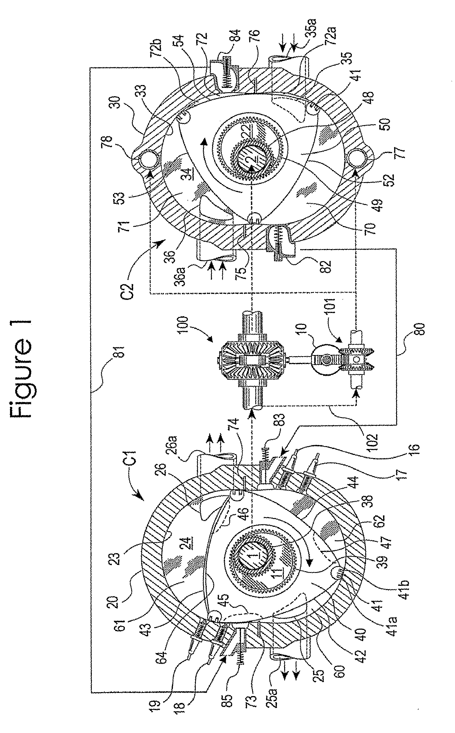 Split Cycle Variable Capacity Rotary Spark Ignition Engine