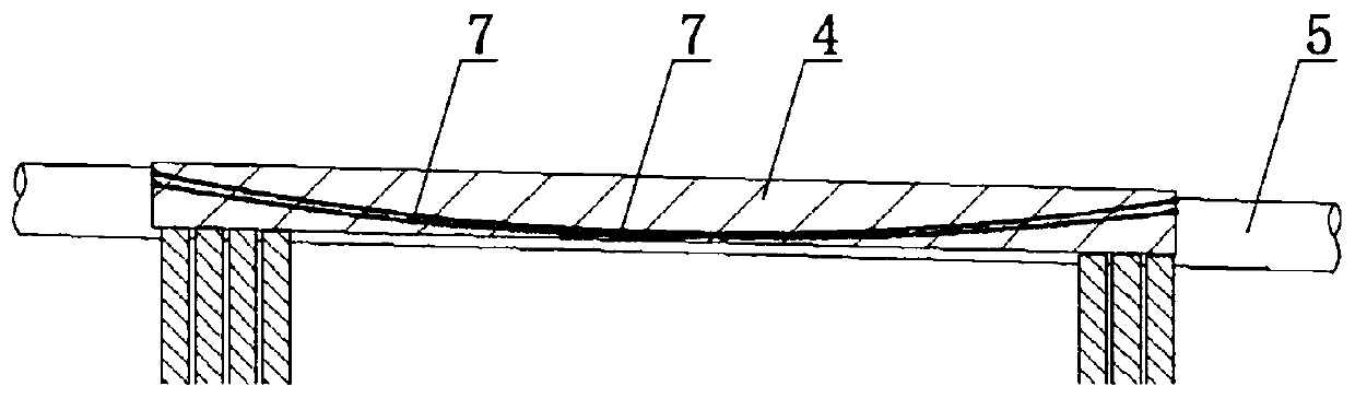 Pipe gallery protection prestressed beam and its construction method