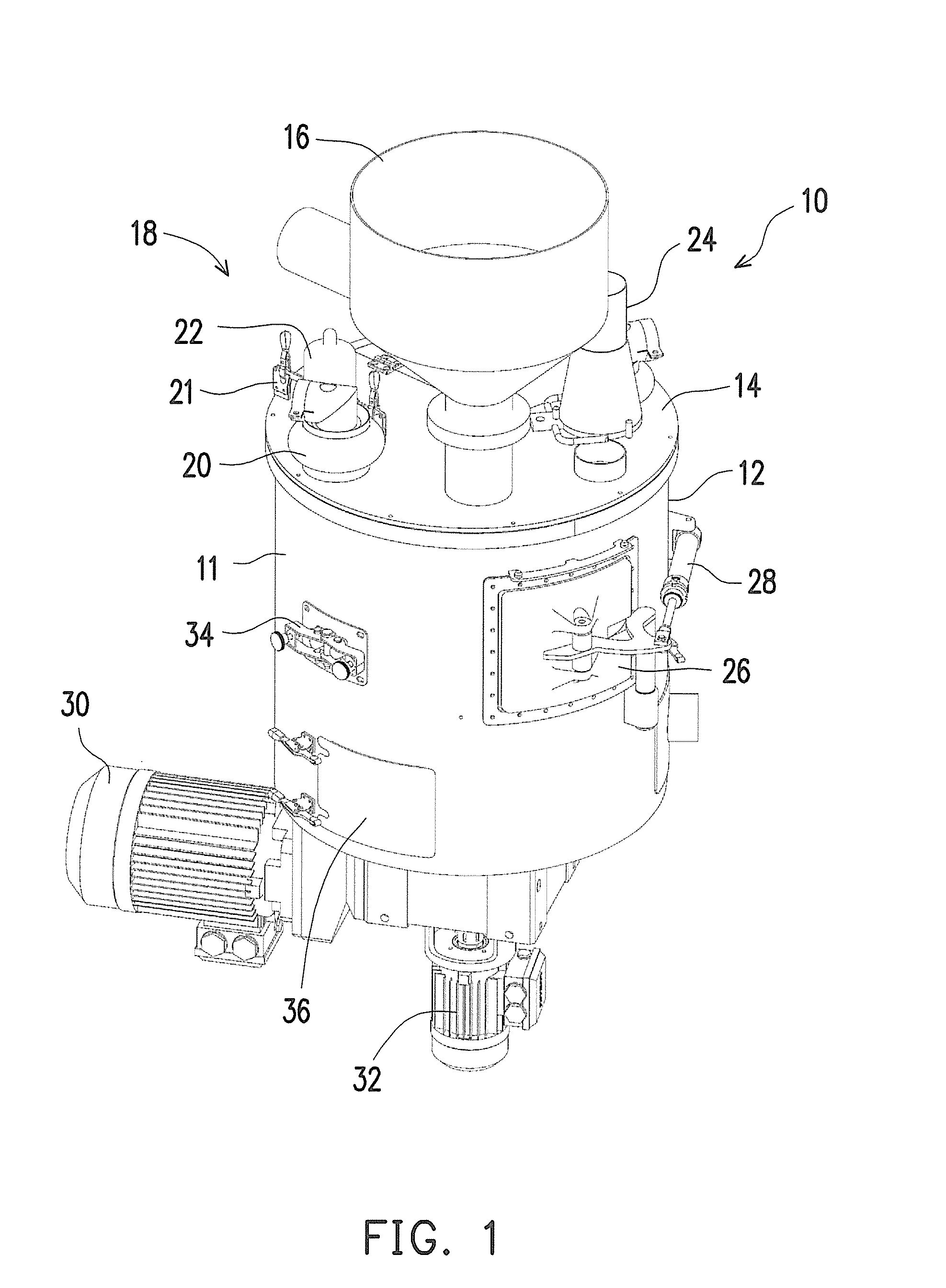 Method and device for coating or mixing granular products, more in particular peanuts, with a substance