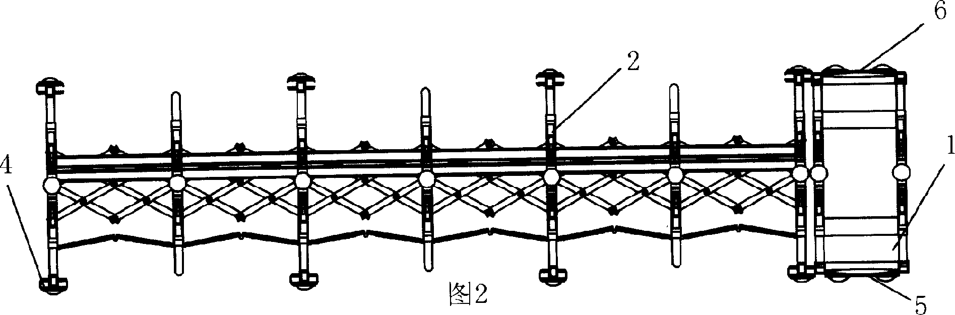 Trackless door with pedrail