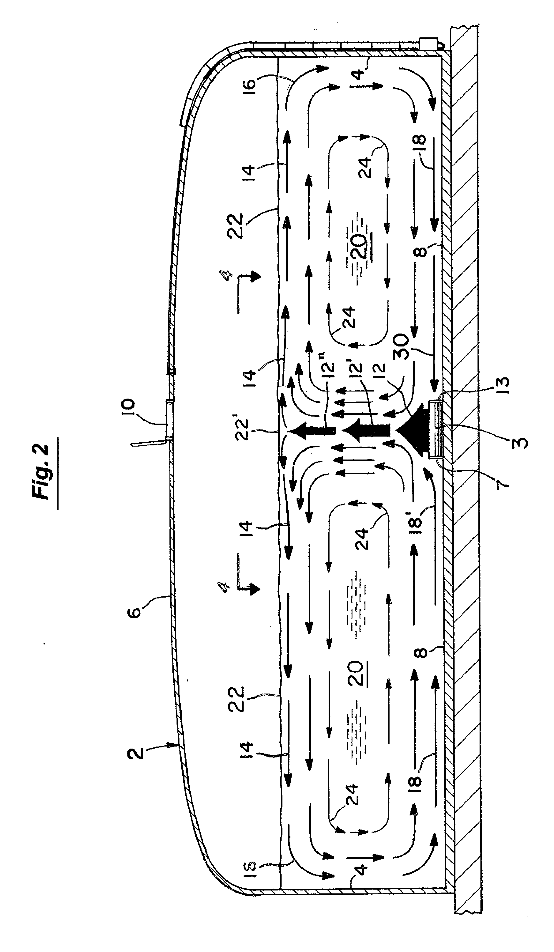 Submersible water circulation system for enclosed tanks