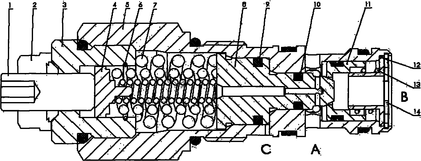 Thread cartridge balanced valve