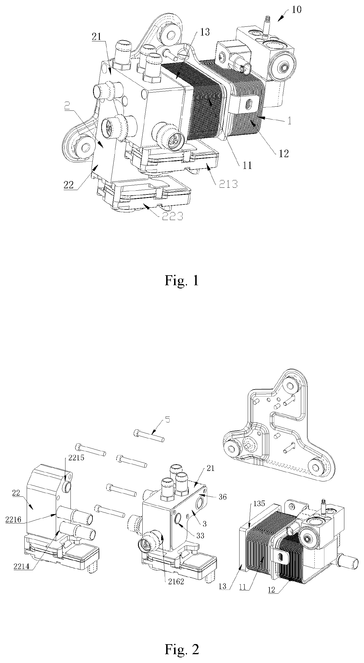 Fluid heat exchange assembly, and heat management system of vehicle
