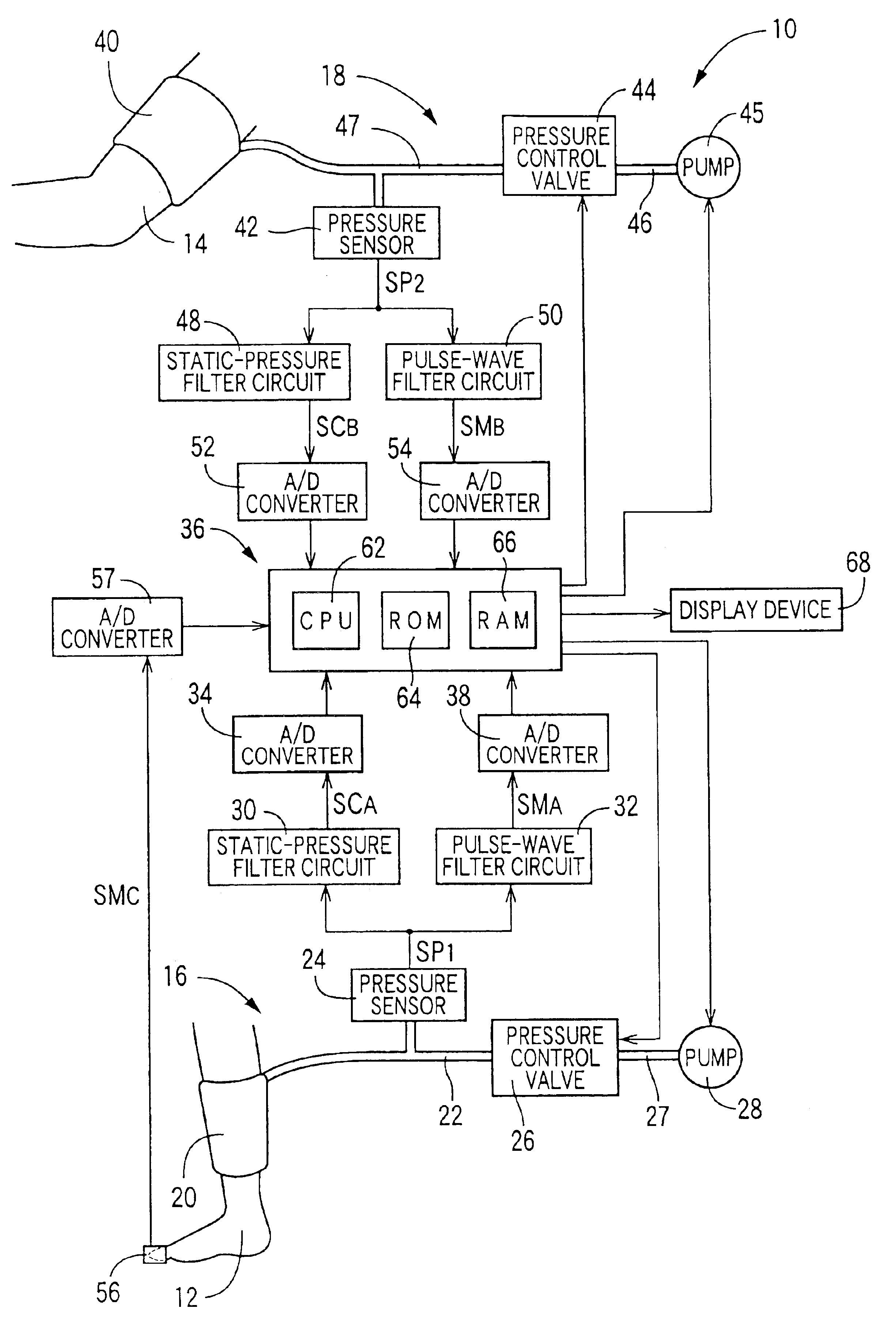 Arteriostenosis inspecting apparatus and ankle-blood-pressure measuring apparatus