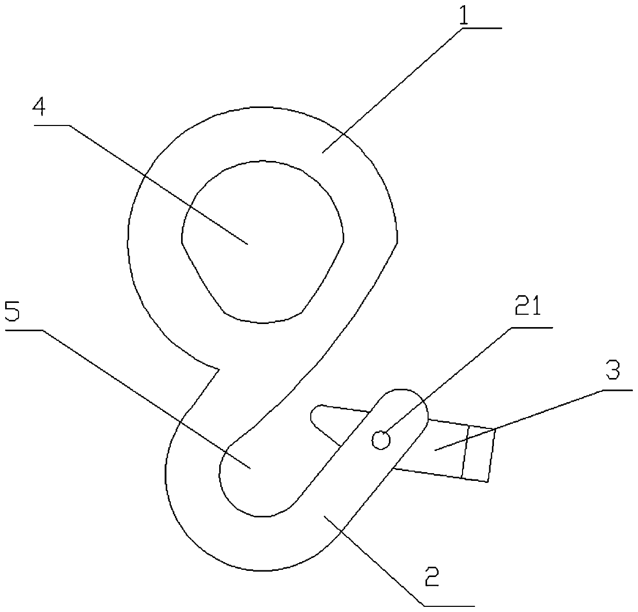 Switching hook of crane lifting hook