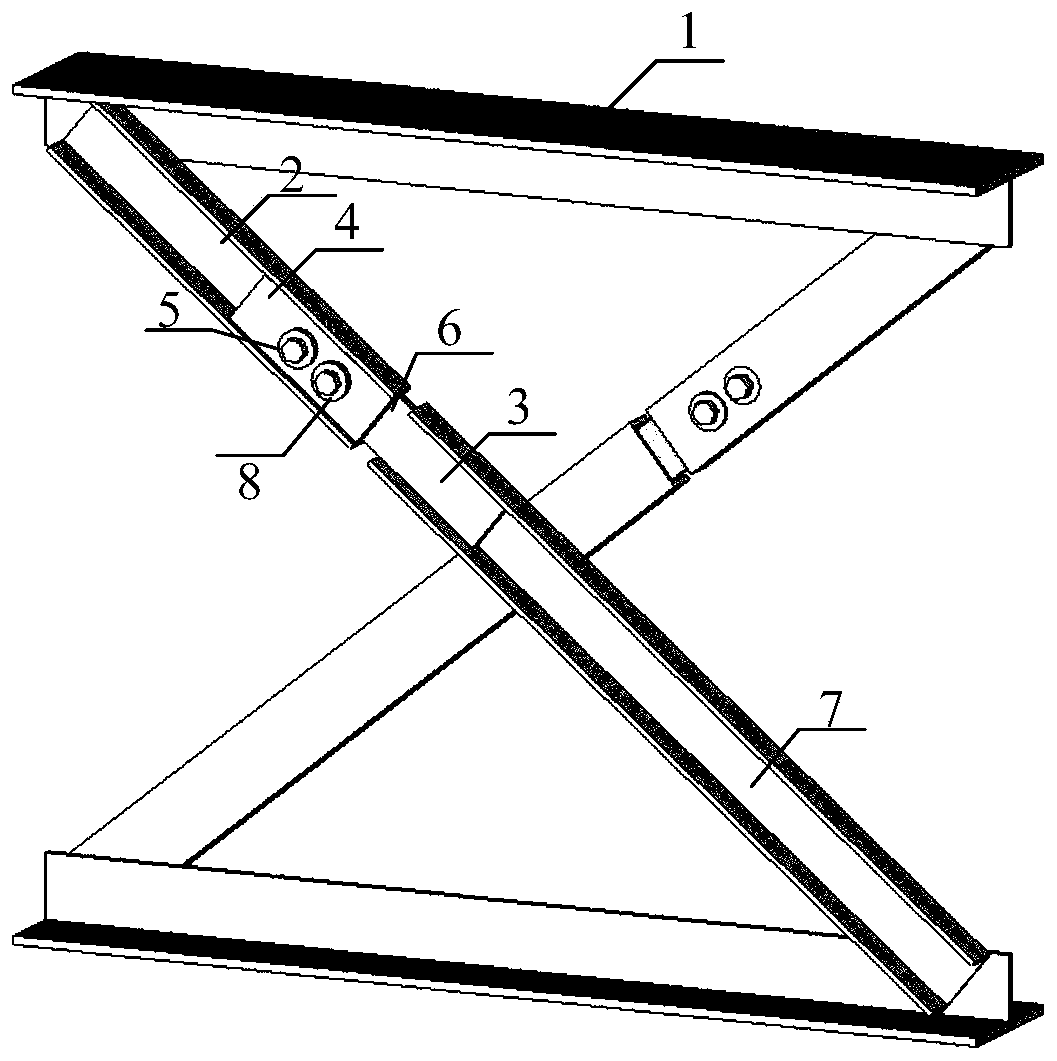 Shearing type steel truss connection beam with friction damper for quick recovery after earthquake