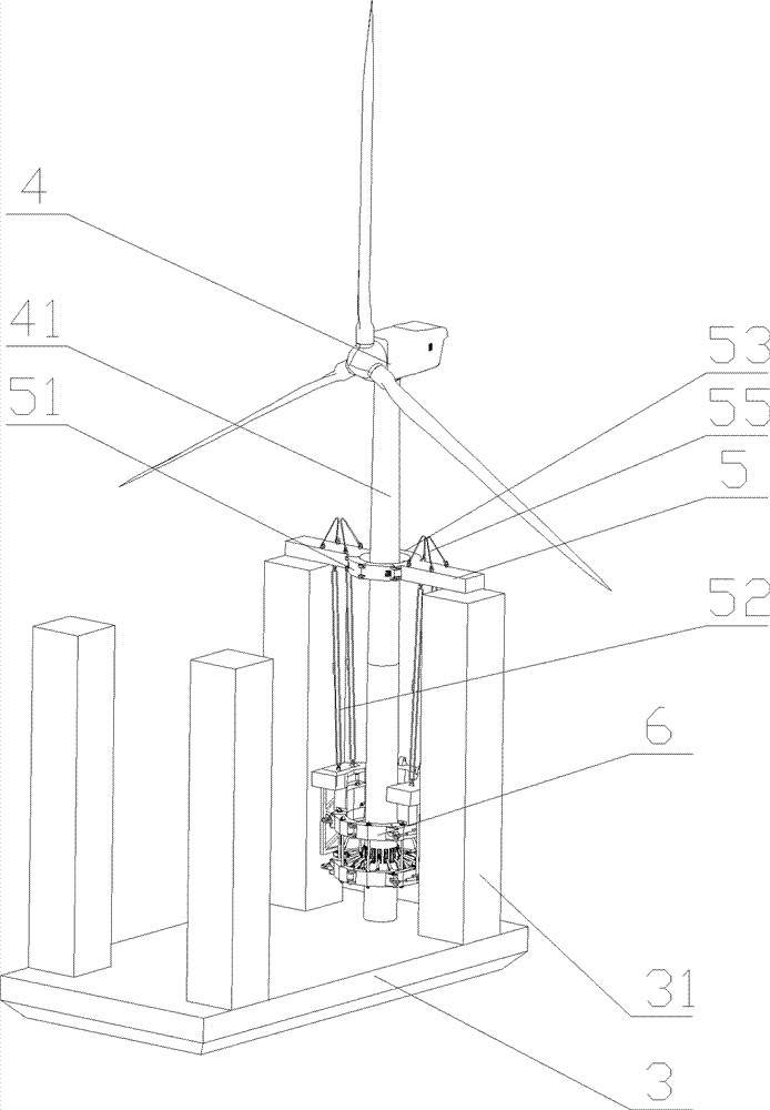 Integral hoisting equipment for offshore wind turbine