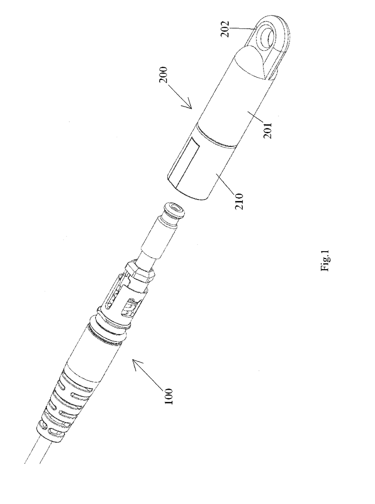 Cable pulling assembly having a cable connector and a pulling device