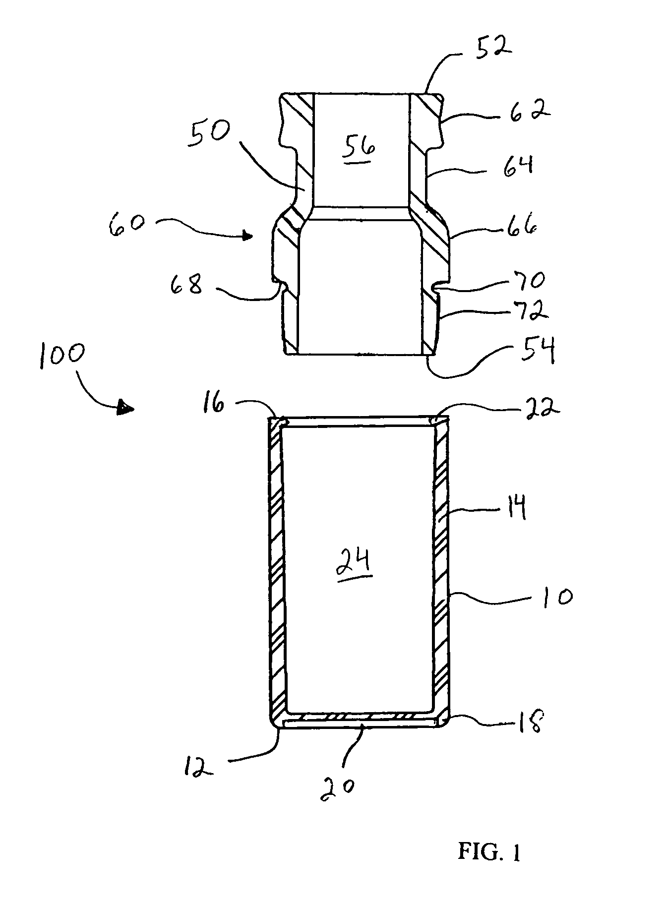 Two-piece seal vial assembly