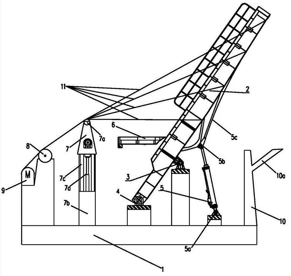 Rotation movable bridge based on lifting tower rack