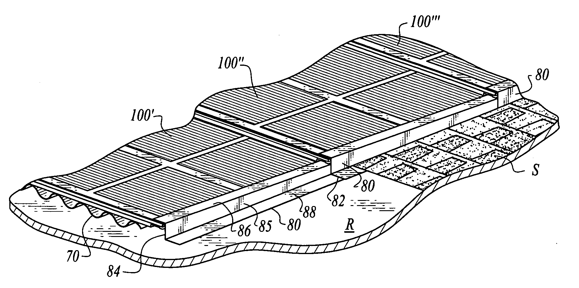 Roof mounting bracket for photovoltaic power generation system