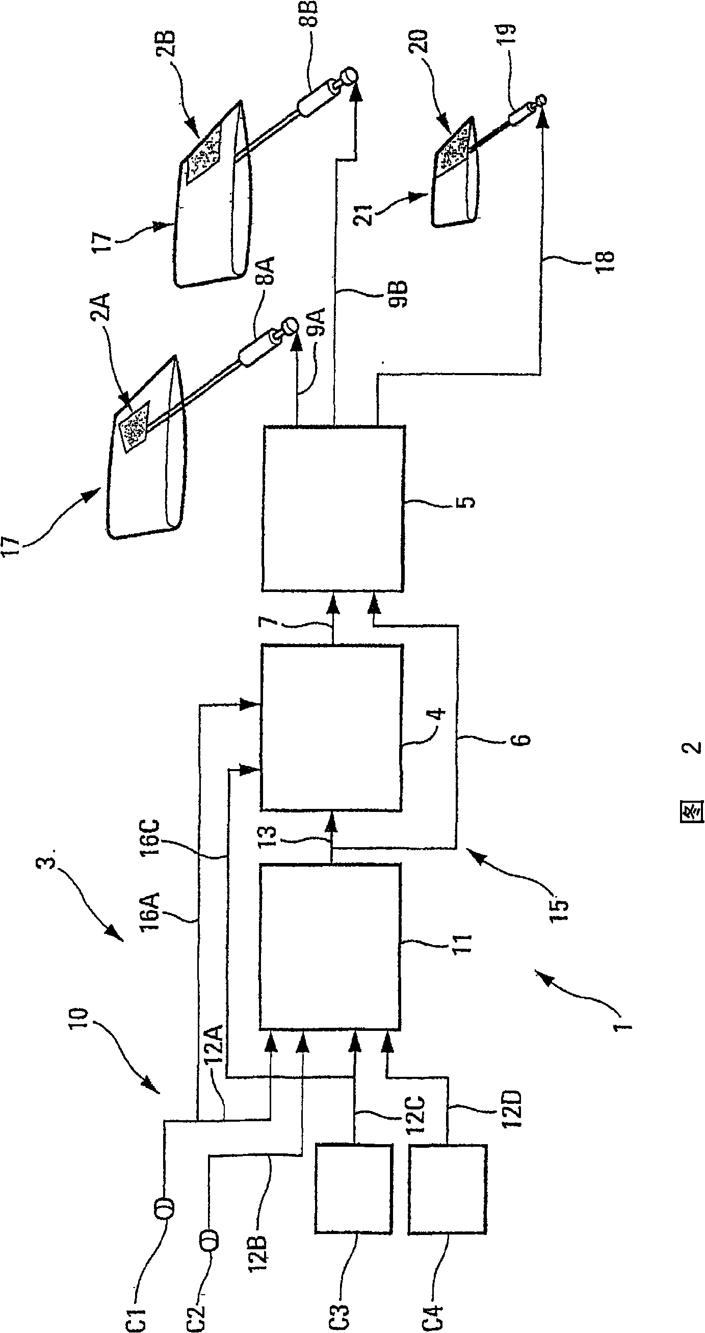 Method and device for attenuating on an aircraft the effects of a vertical turbulence