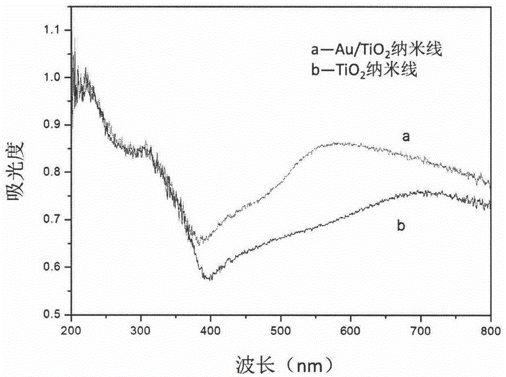Preparation method of TiO2 nanowire photocatalyst modified by Au nanoparticles