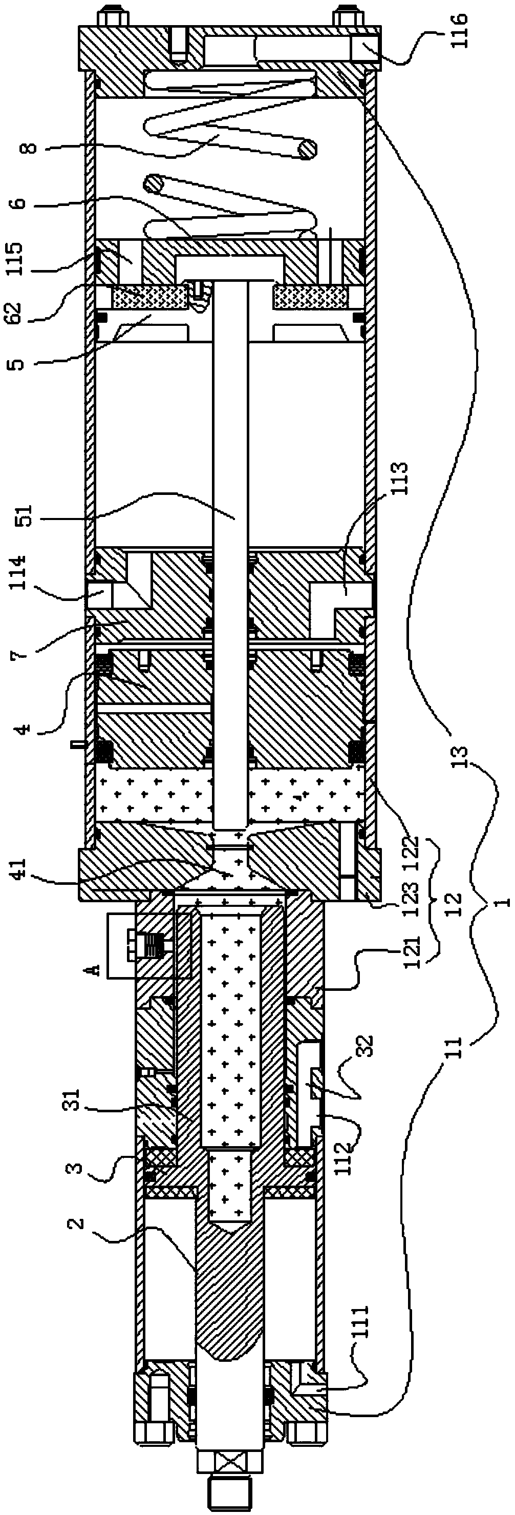 Four-piston air-water booster cylinder