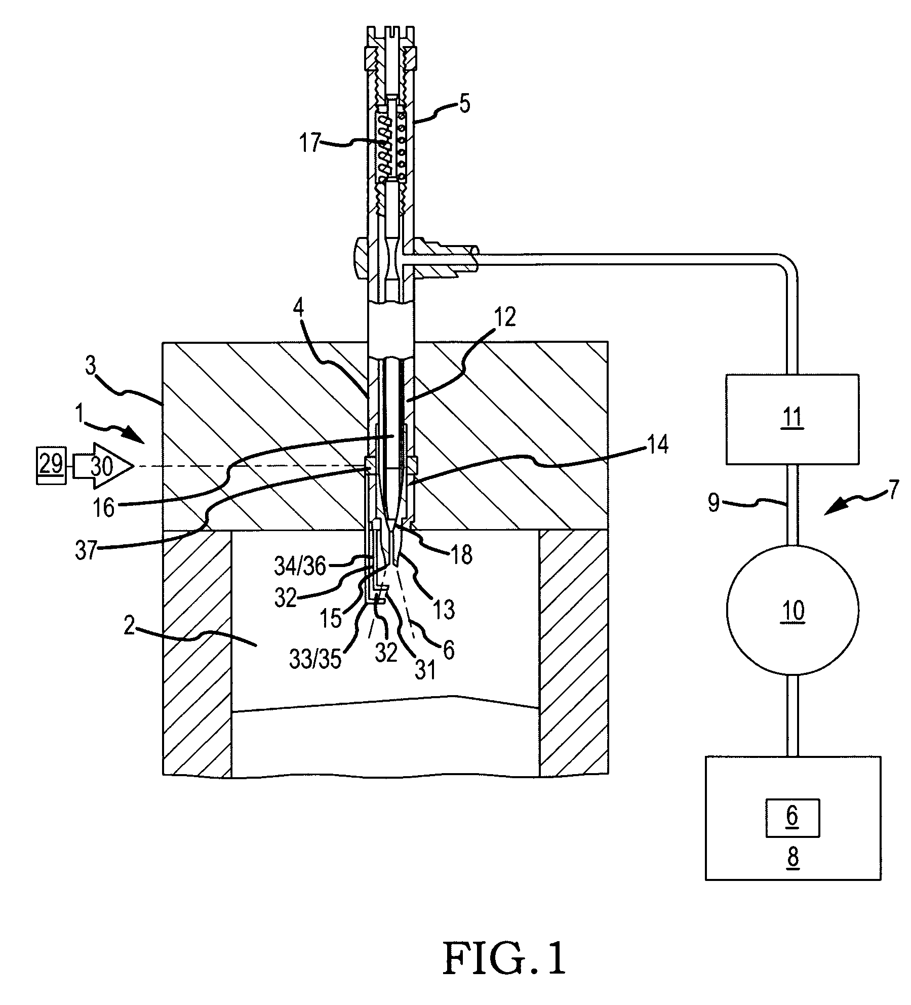 Fuel injection stream parallel opposed multiple electrode spark gap for fuel injector