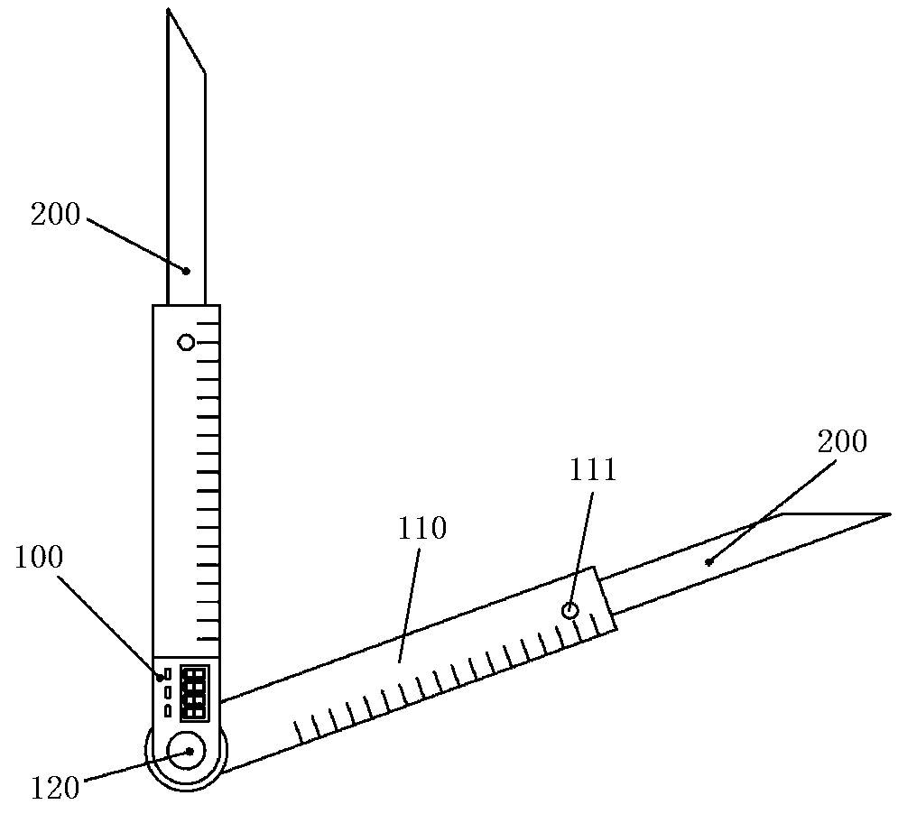 Angle-type guide vane opening degree measurement device