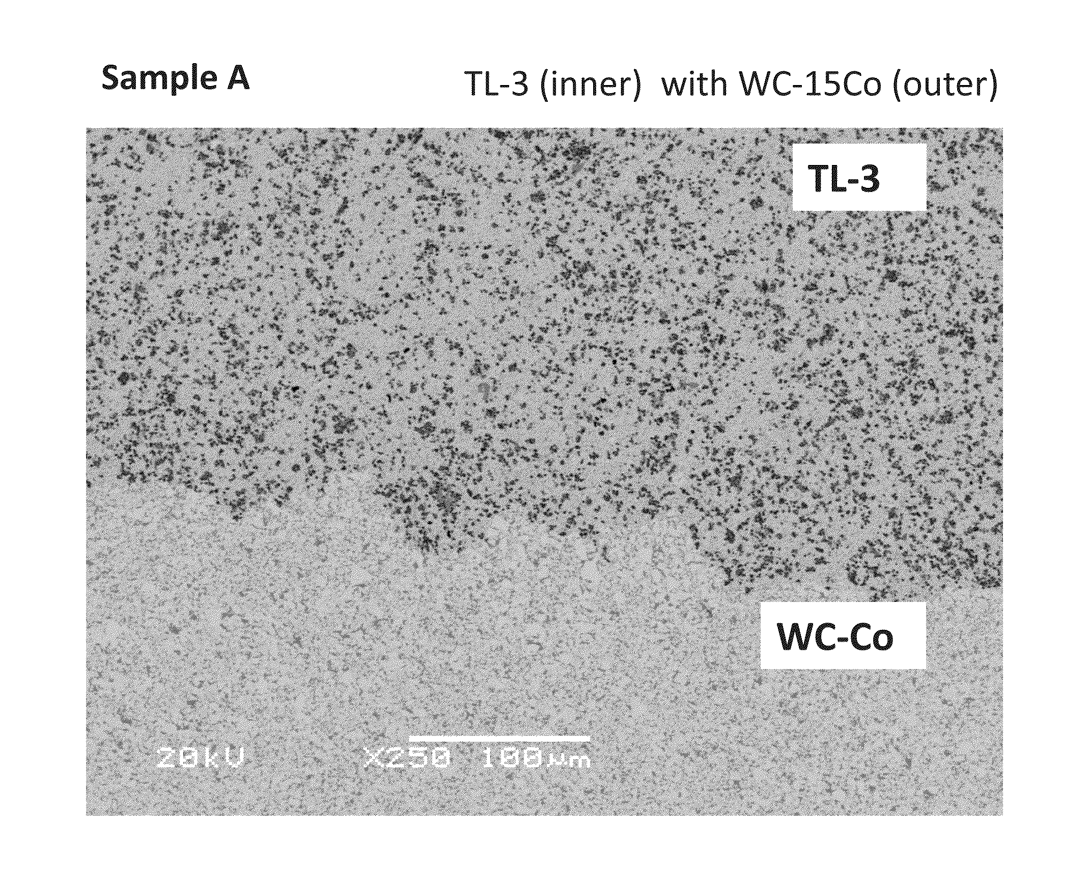 Methods of forming a metallic or ceramic article having a novel composition of functionally graded material and articles containing the same
