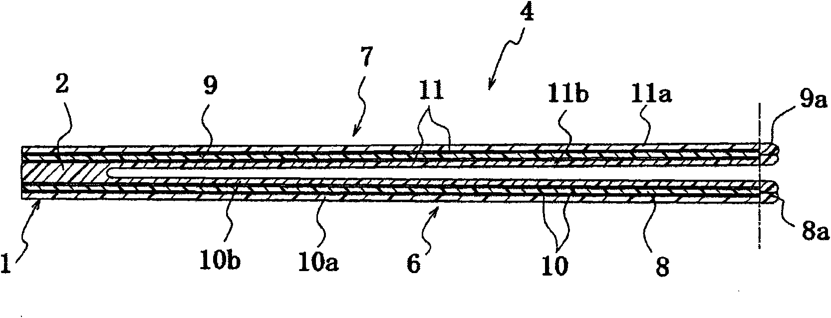 Edge face structure of laminated film, method of processing edge face, liquid ejection nozzle with processed edge face, and process for producing the same