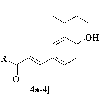 2,3-dimethyl allyl chalcone type compound as well as preparation and application thereof