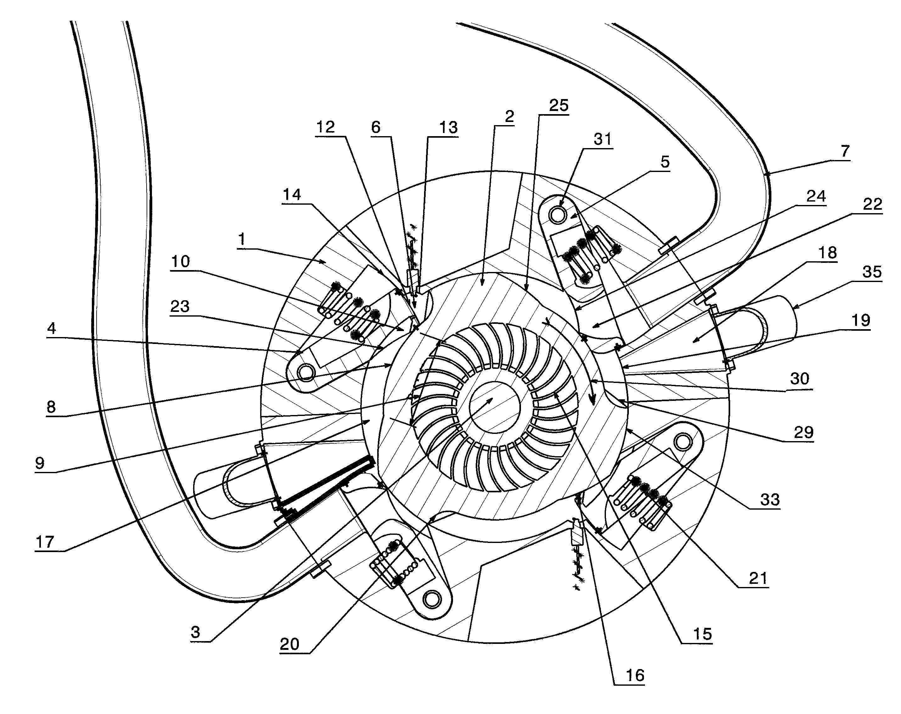 Tangential combustion turbine