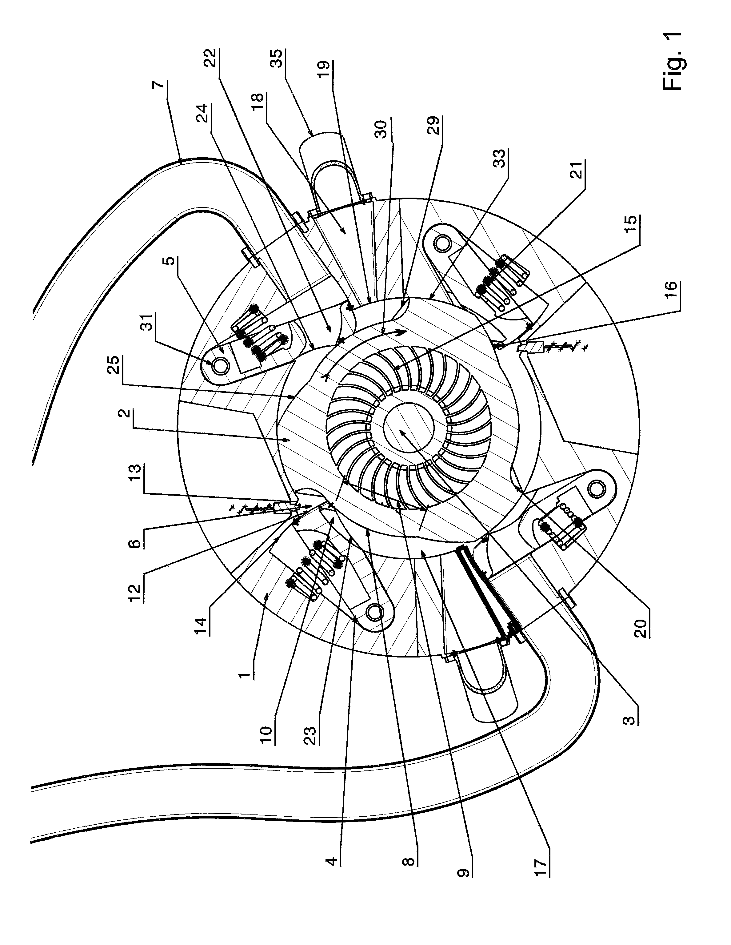 Tangential combustion turbine