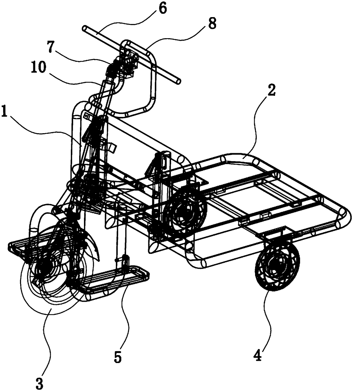 Forward and reward drivable electric tricycle