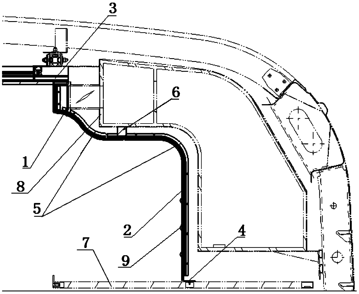 Roof structure of luggage platform of railway passenger car