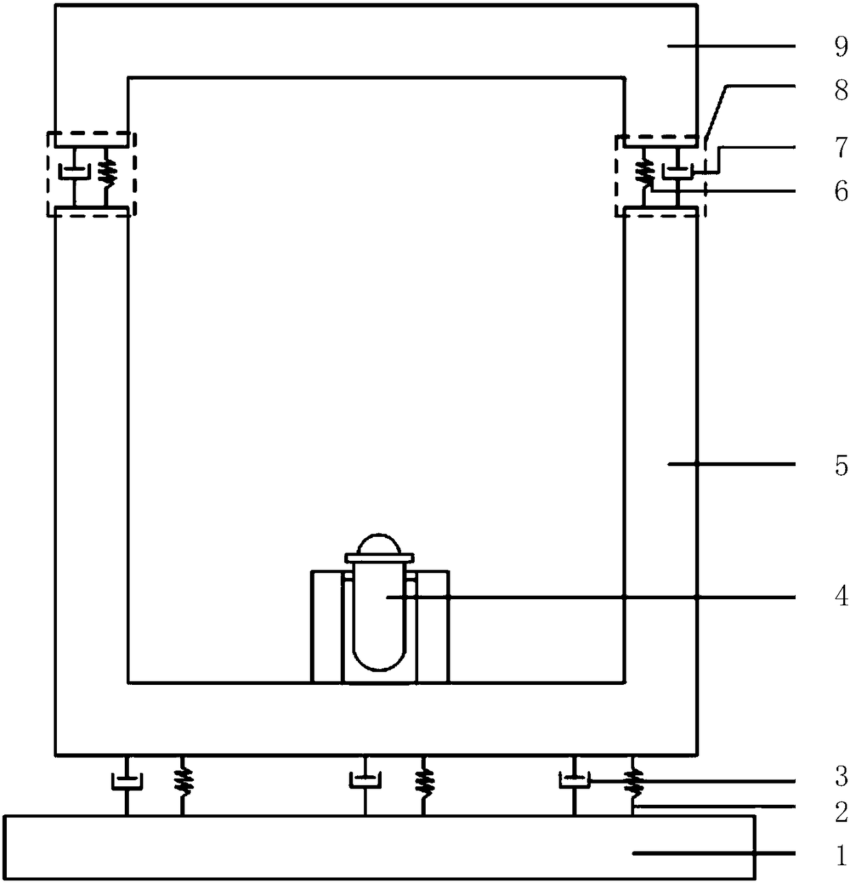 Base isolation-tuned mass damper shock isolation and vibration absorption device for nuclear power plant without earthquake risk