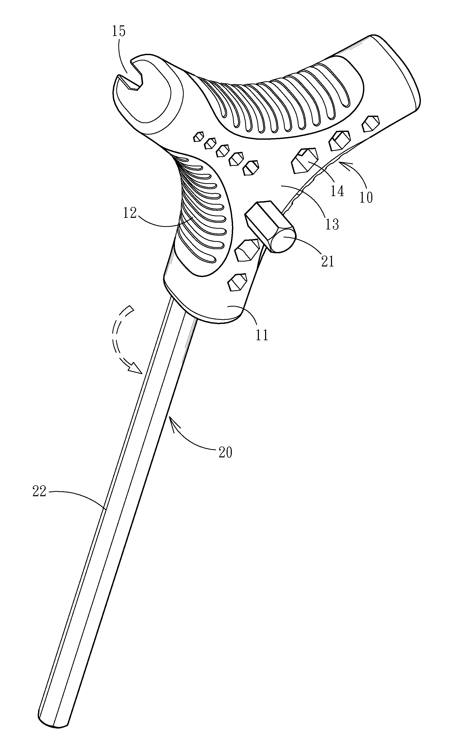 Hexagon spanner handle for increasing turning force