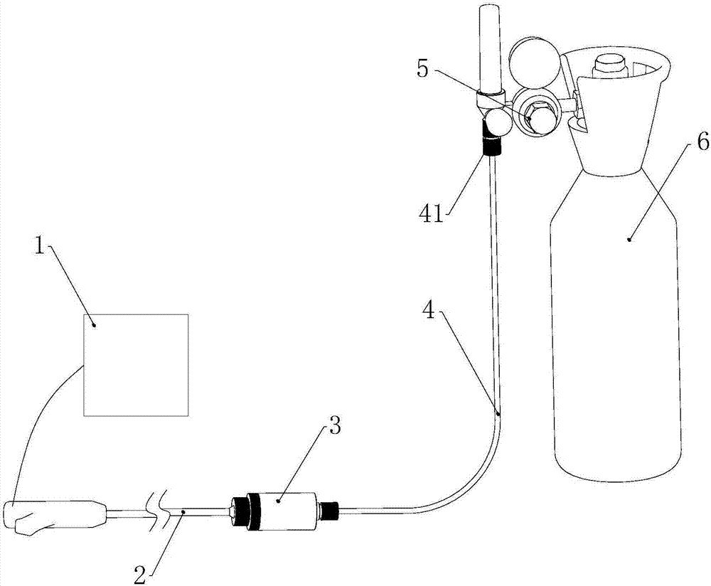 Smoke gas detection rod system error eliminating device in calibration process of smoke gas analysis instrument