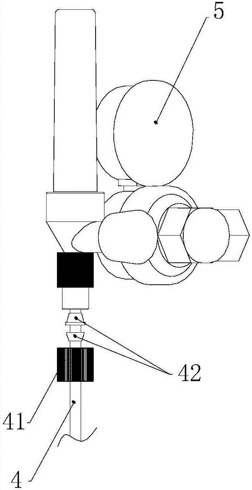 Smoke gas detection rod system error eliminating device in calibration process of smoke gas analysis instrument