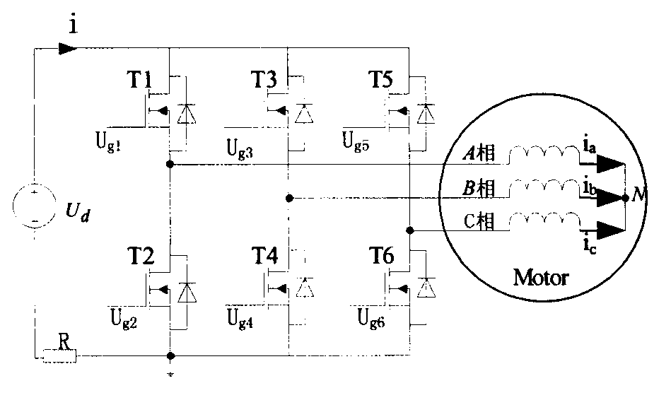 Low-cost quick reconstruction method for phase current of permanent magnet motor of fan