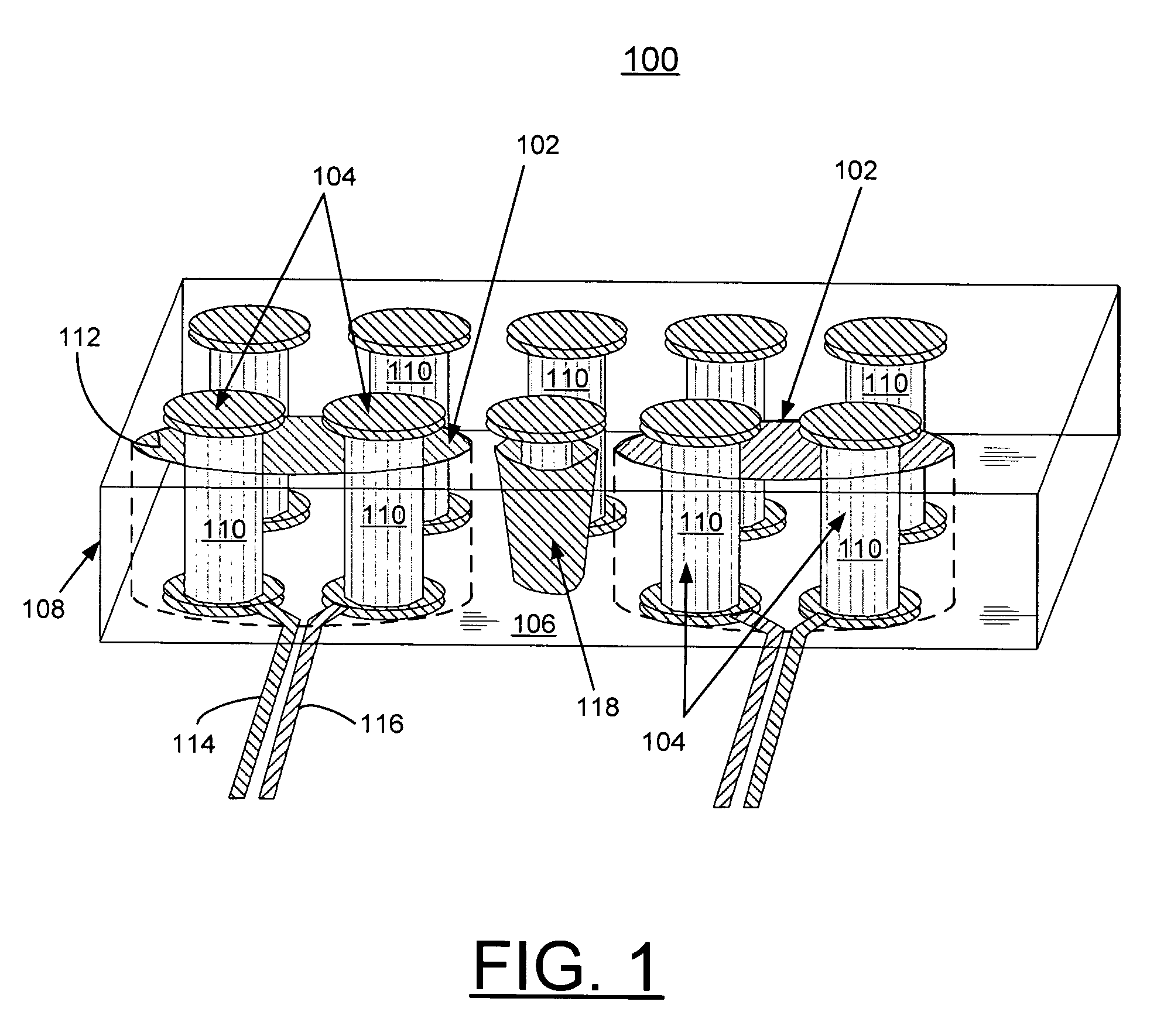 Method and structures for implementing impedance-controlled coupled noise suppressor for differential interface solder column array