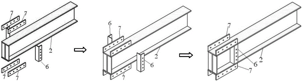 Double-side-plate screw bolt node for beam column and assembly method