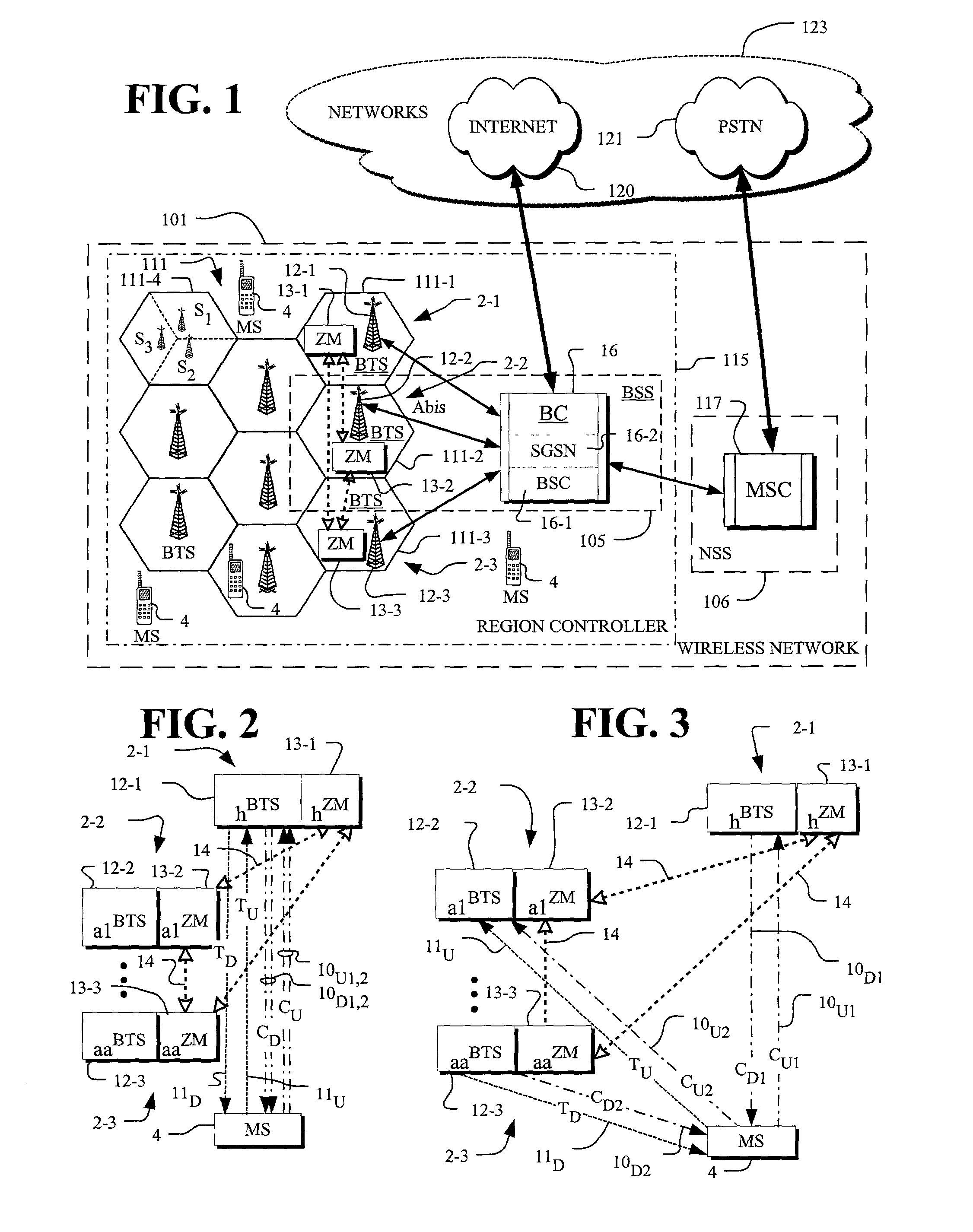 Predictive collision avoidance in macrodiverse wireless networks with frequency hopping using switching