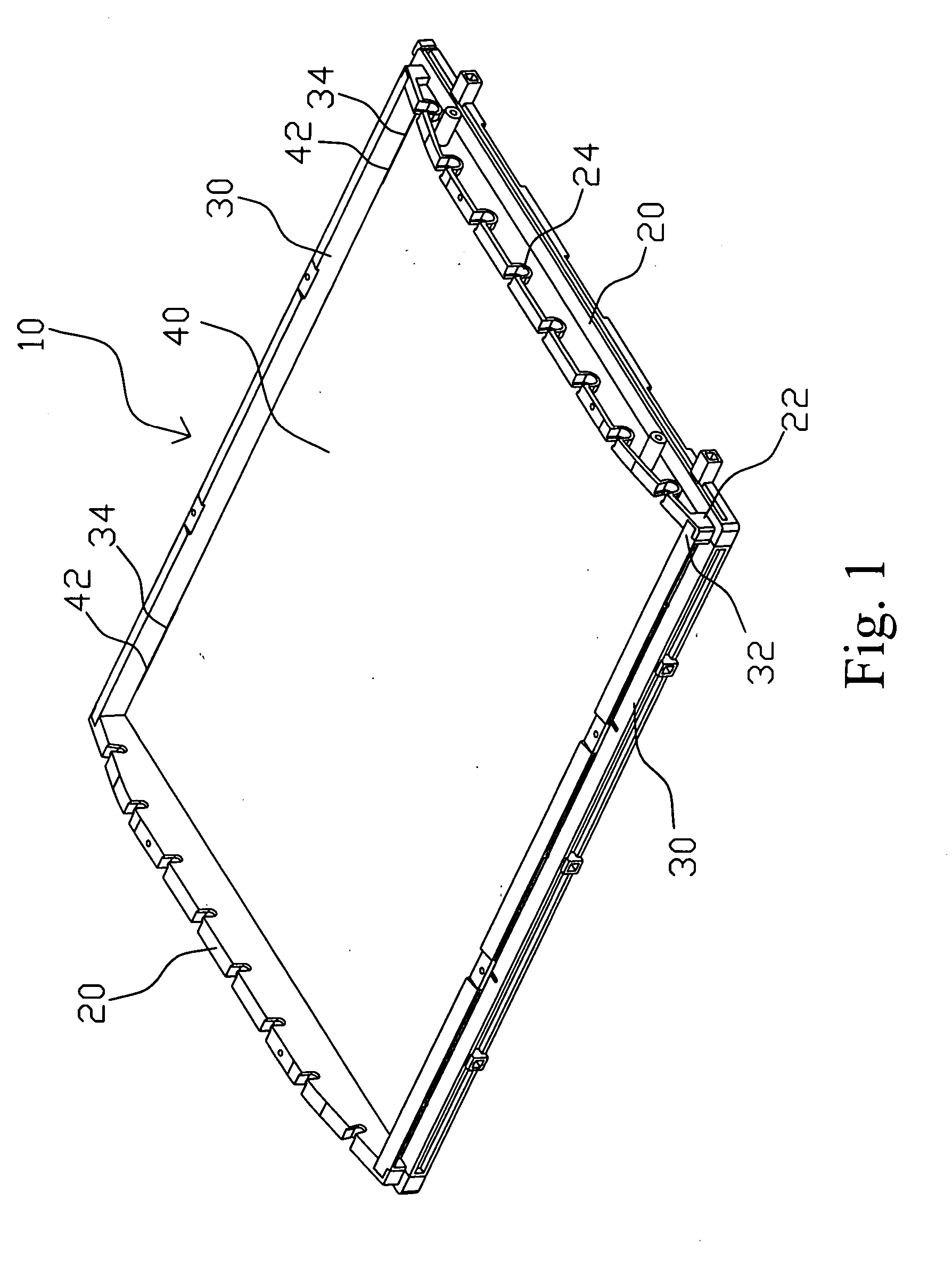 Assembly structure of a back light module