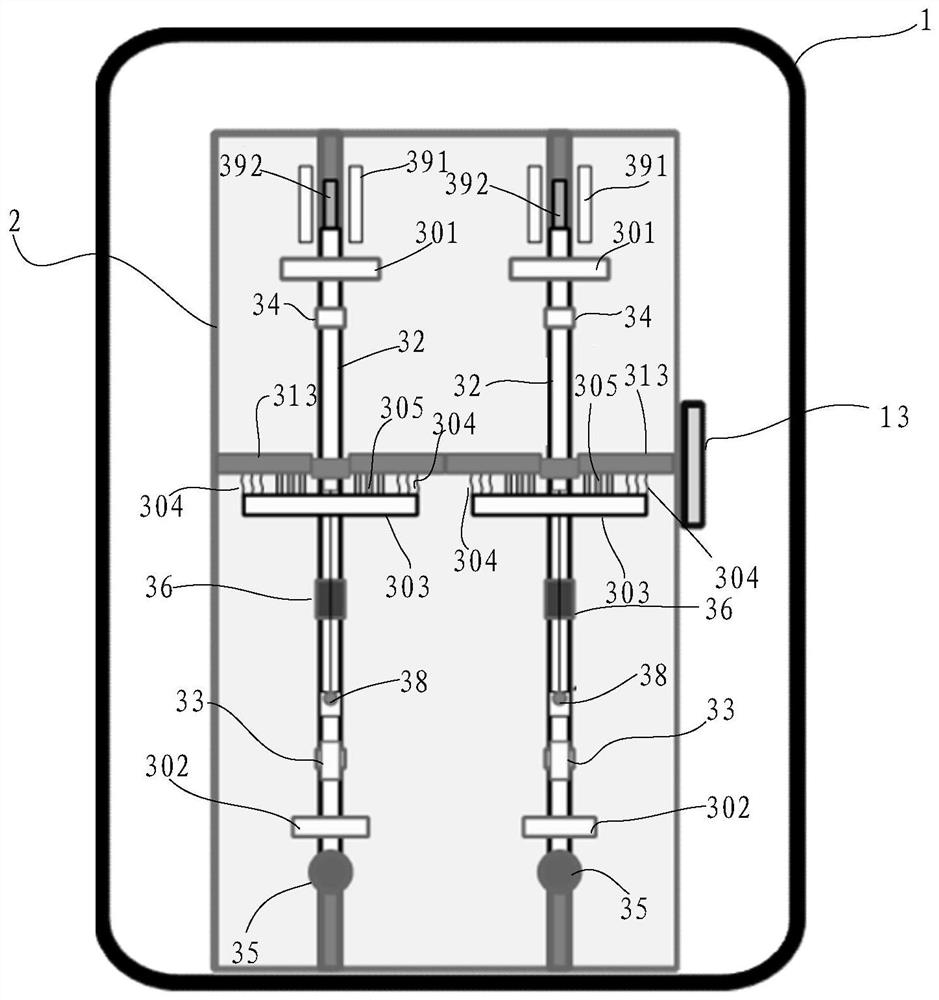 Vertical pendulum type micro-small thrust test board device, calibration method and weak force testing method