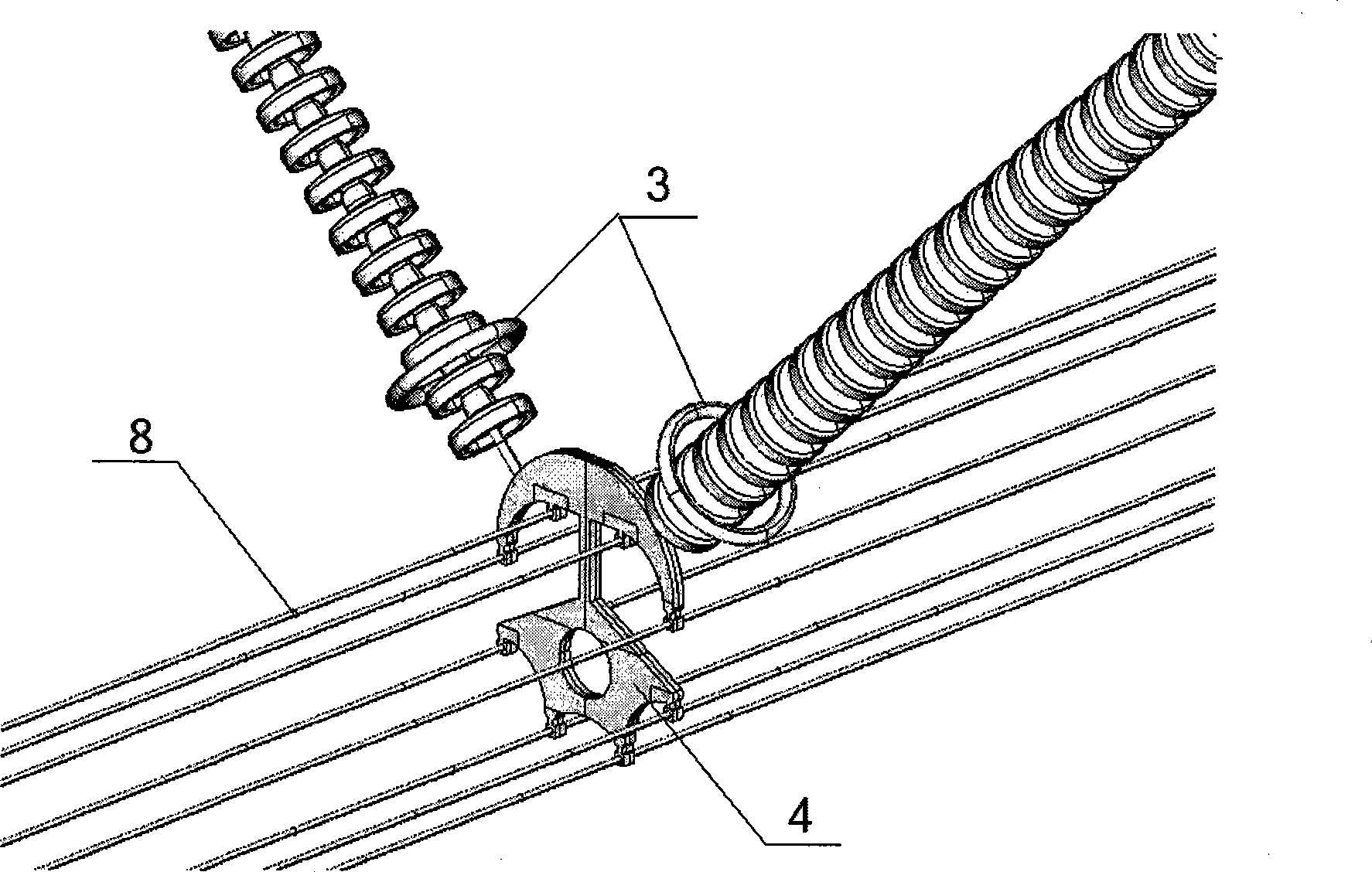 Configuration structure for homo-tower dual-loop compact transmission line insulator equalizing ring