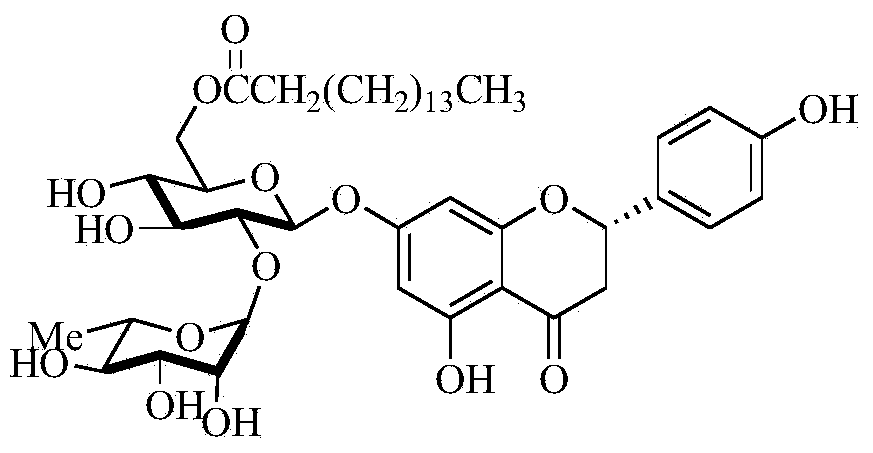 Method for synthesizing 6''-O-palmitoyl-naringin ester on line by using lipase as catalyst