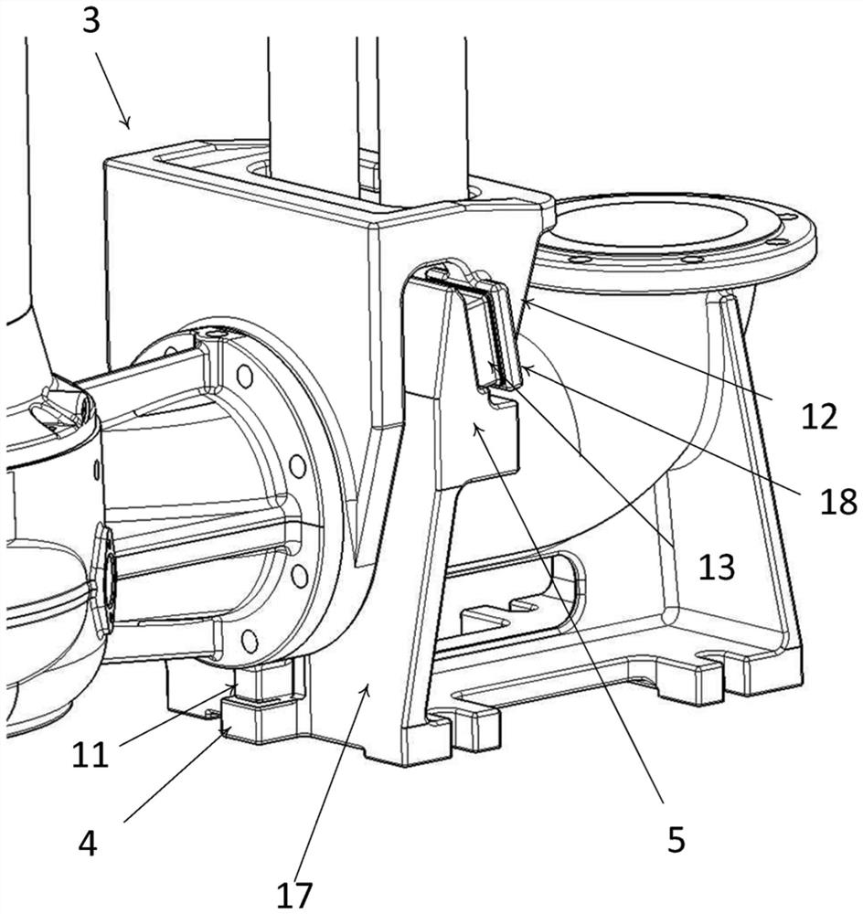 Guide claw and method of arranging pump on base