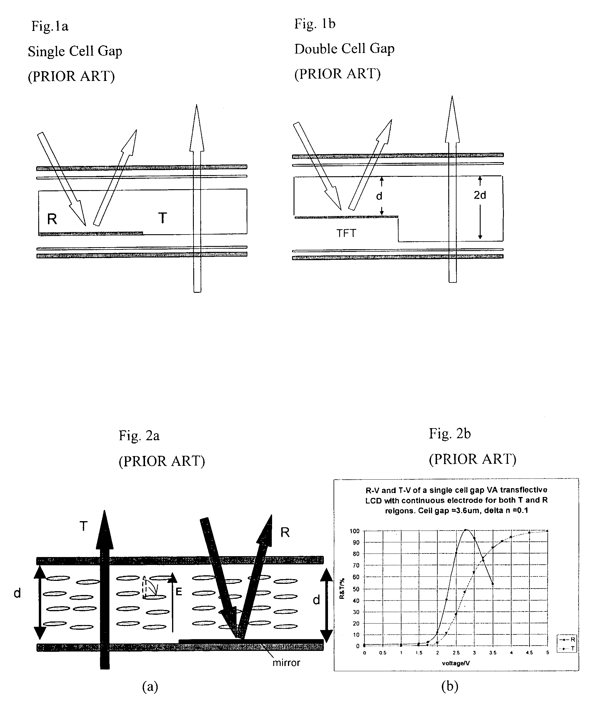 Transflective liquid crystal display with partial switching