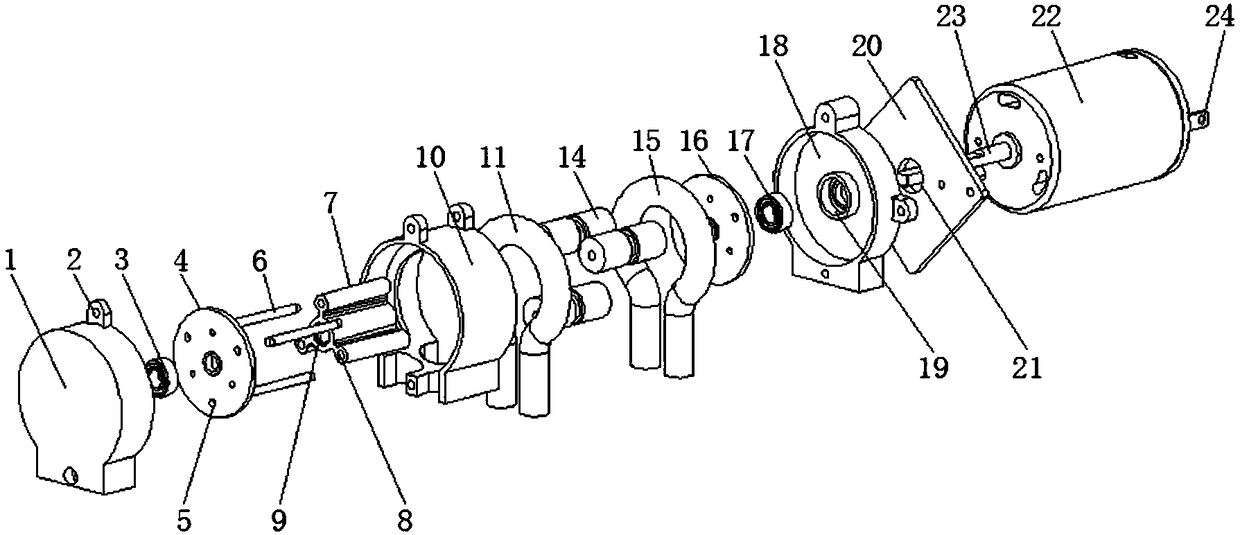 Double-pipe peristaltic pump with single head and single rotor