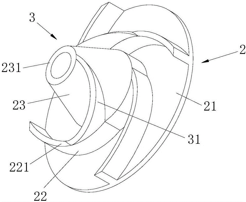 Cyclone pump impeller with spiral structure at front end and design method thereof