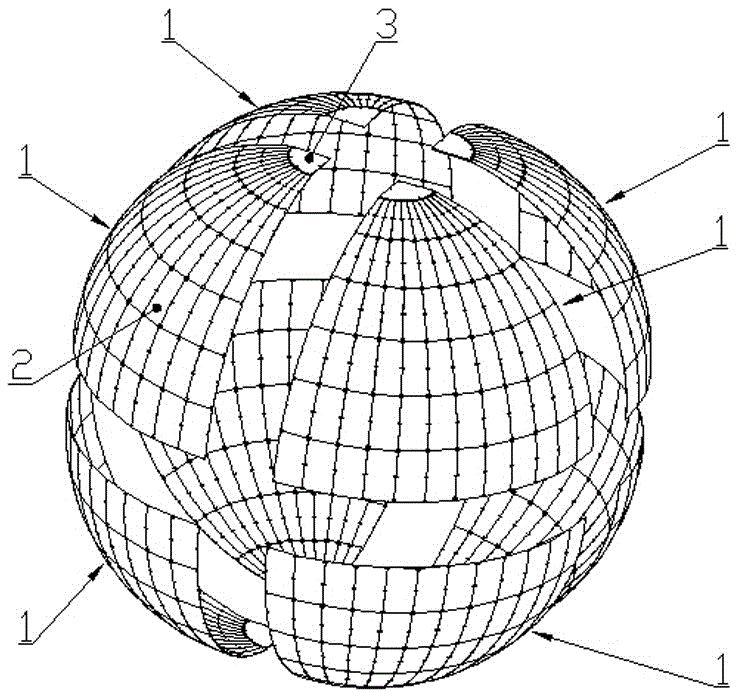 Cylindrical-surface spliced spherical dot-matrix display screen
